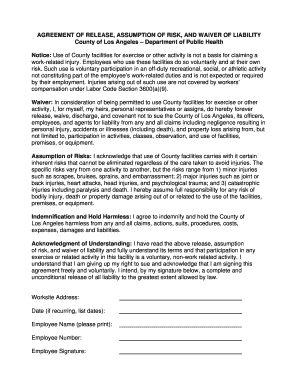 Release and Waiver of Liability for County Facilities