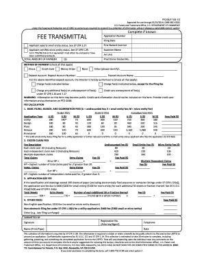 USPTO Fee Transmittal Form
