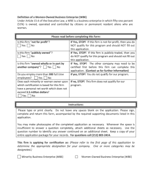 New York State MWBE Certification Supplemental Application