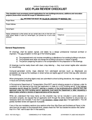 Pennsylvania UCC Plan Review Checklist