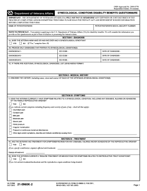 Gynecological Conditions Disability Benefits Questionnaire