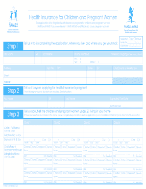 Virginia Health Insurance Application for Children and Pregnant Women