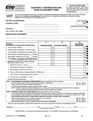Quarterly Contribution and Wage Adjustment Form