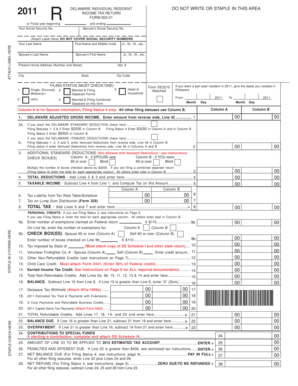 2011 Delaware Individual Income Tax Return