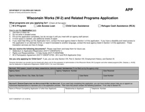 Wisconsin Works (W-2) Application Form