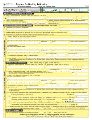 Request for Binding Arbitration