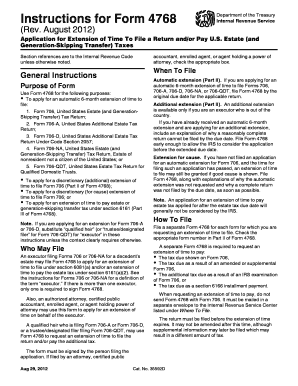Form 4768 Instructions