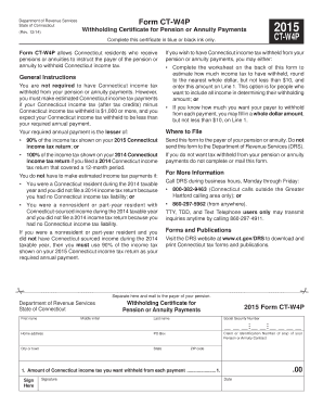 Connecticut Pension Withholding Certificate