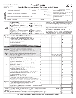 Connecticut Amended Income Tax Return Form CT-1040X