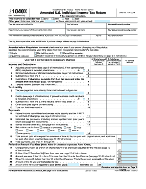 Amended US Individual Income Tax Return