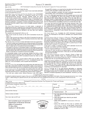 Connecticut Income Tax Payment Coupon for Trusts and Estates