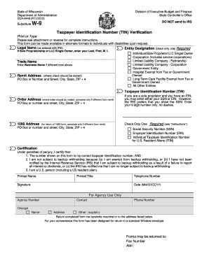 Wisconsin Substitute W-9 Form
