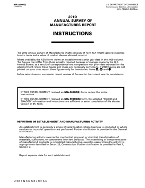 2010 Annual Survey of Manufactures Form