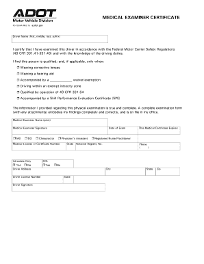 Medical Examiner Certificate