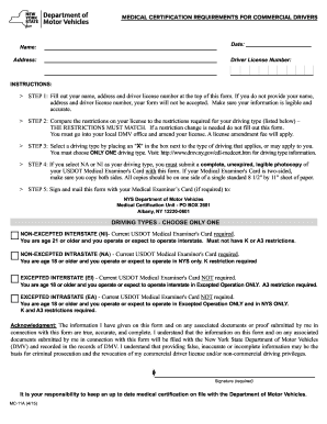 Medical Certification Requirements for Commercial Drivers