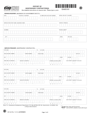 California Independent Contractor Report Form