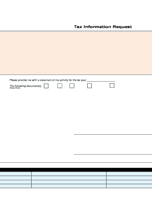 Tax Information Request Form