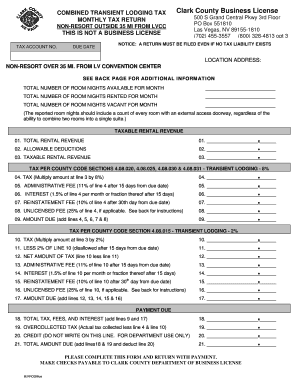 Clark County Transient Lodging Tax Return