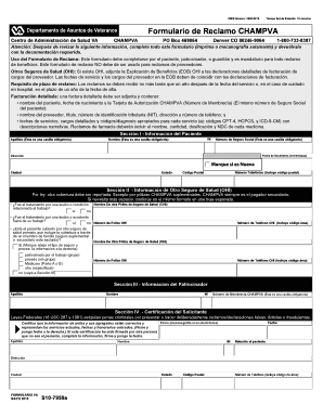 Formulario de Reclamo CHAMPVA