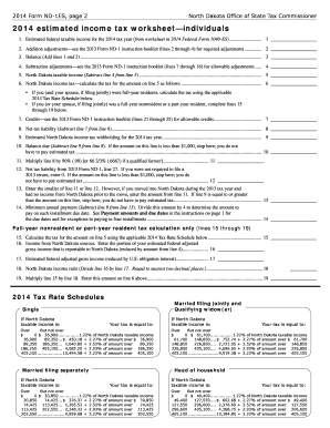 North Dakota ND-1ES Estimated Income Tax Form