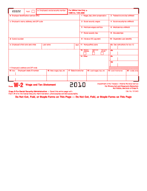 Form W-2 Wage and Tax Statement