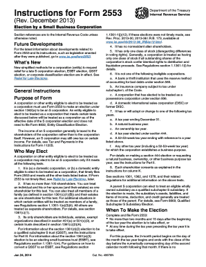 Form 2553 Election by a Small Business Corporation
