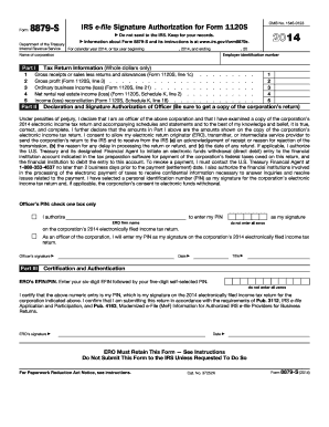 IRS Form 8879-S 2014