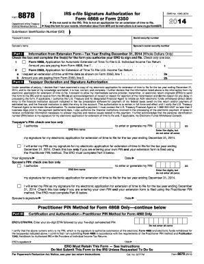 IRS Form 8878 Signature Authorization