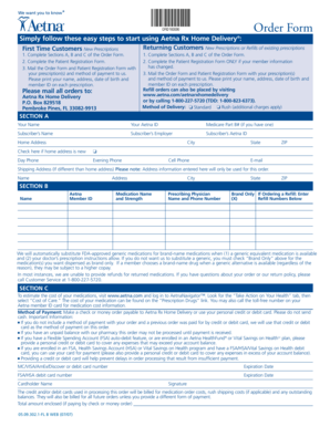 Aetna Rx Home Delivery Order Form