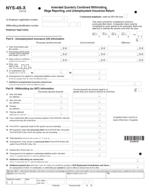 NYS-45-X Amended Quarterly Combined Withholding