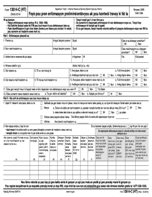 IRS Form 13614-C (HT) Tax Interview Worksheet
