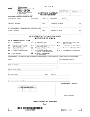 Pennsylvania Inheritance Tax Return