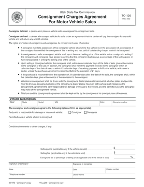 Utah Consignment Charges Agreement