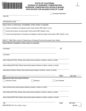 California Workers' Compensation Appeal Application