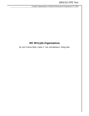 IRC 501(c)(6) Organizations Technical Guide