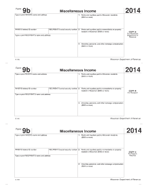 Wisconsin Form 9b Miscellaneous Income 2014