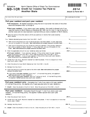 North Dakota ND-1CR Tax Credit Form