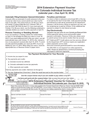 Colorado Individual Income Tax Extension Payment Voucher