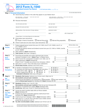 Illinois Form IL-1040 Individual Income Tax Return