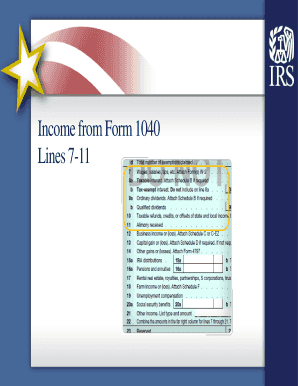 Income from Form 1040 Lines 7-11