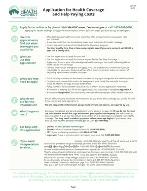 Vermont Health Coverage Application