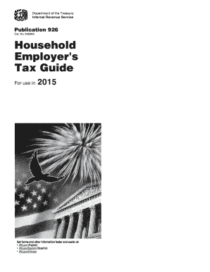 IRS Publication 926 Household Employment Tax Guide 2015