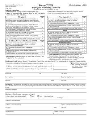 Connecticut Employee’s Withholding Certificate