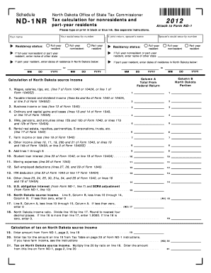 North Dakota ND-1NR Tax Form