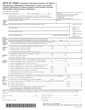 Iowa Composite Individual Income Tax Return