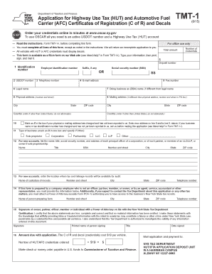 New York Highway Use Tax and Automotive Fuel Carrier Application