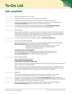 Ambulatory Care Nursing Certification Application