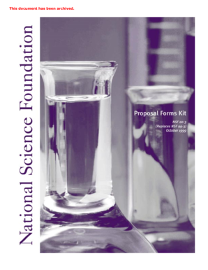 NSF Form 1207 Cover Sheet for Proposal