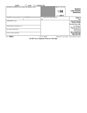 1998 Form 1098-E Student Loan Interest Statement