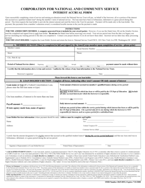 AmeriCorps Interest Accrual Form